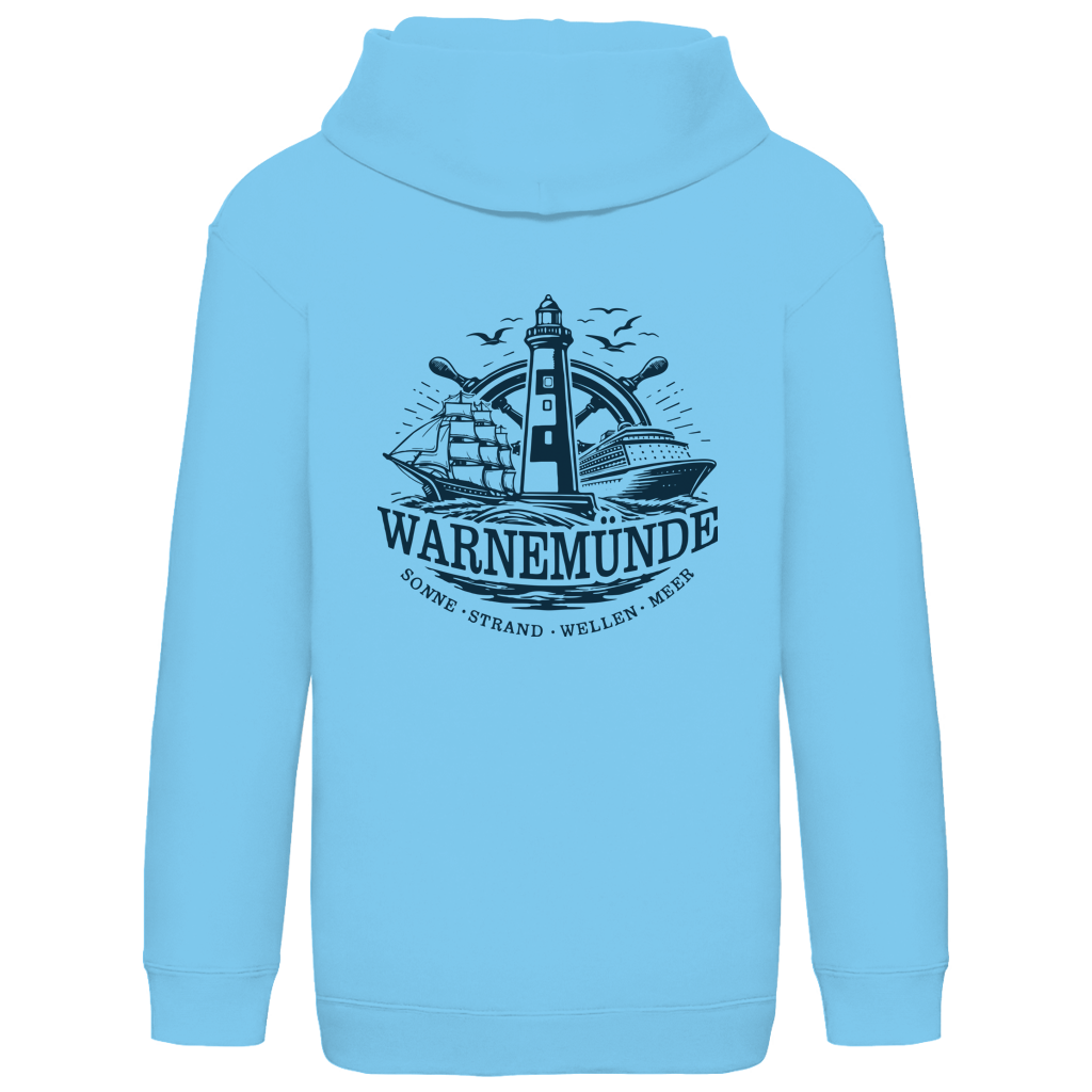 Hoodie Kinder "Warnemünde Leuchtturm" #500 - beidseitiger Druck