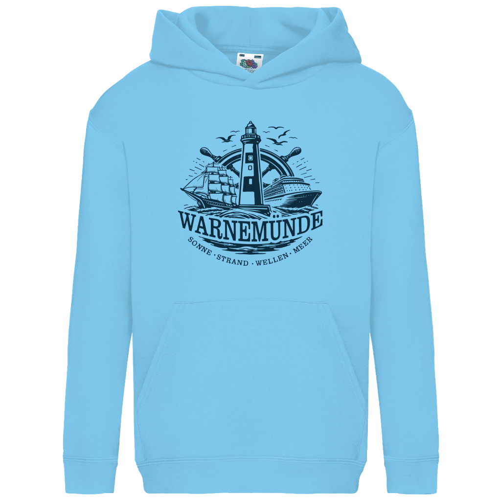 Hoodie Kinder "Warnemünde Leuchtturm" #500 - beidseitiger Druck