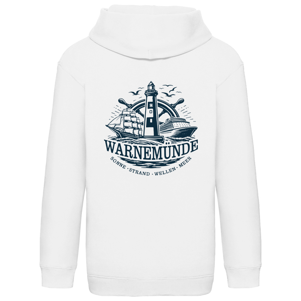 Hoodie Kinder "Warnemünde Leuchtturm" #500 - beidseitiger Druck