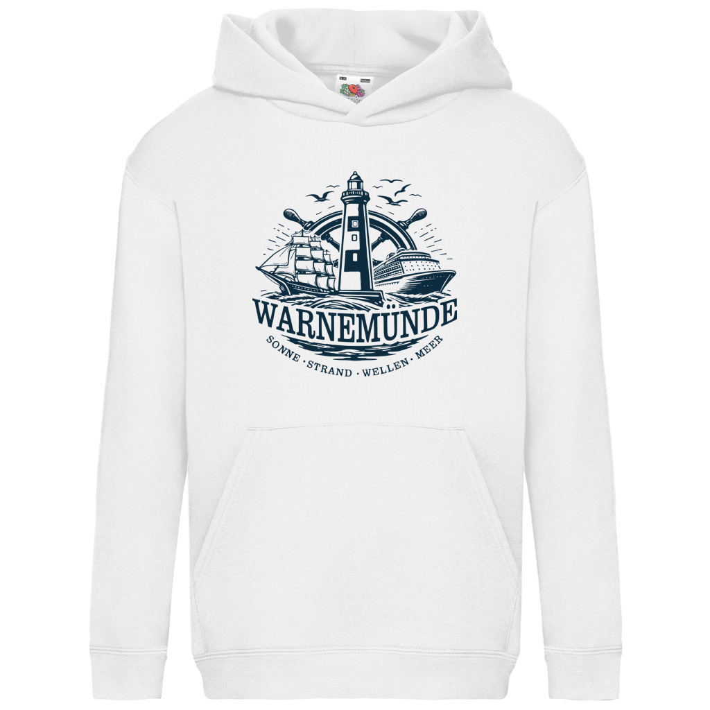 Hoodie Kinder "Warnemünde Leuchtturm" #500 - beidseitiger Druck