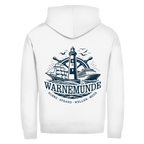 Hoodie-Jacke  "Warnemünde Leuchtturm" #500 - beidseitiger Druck
