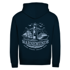 Hoodie-Jacke  "Warnemünde Leuchtturm" #500 - beidseitiger Druck