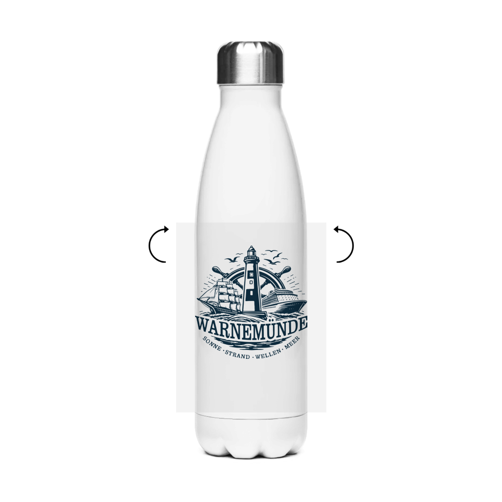 Edelstahl-Thermoflasche   "Warnemünde Leuchtturm" #500
