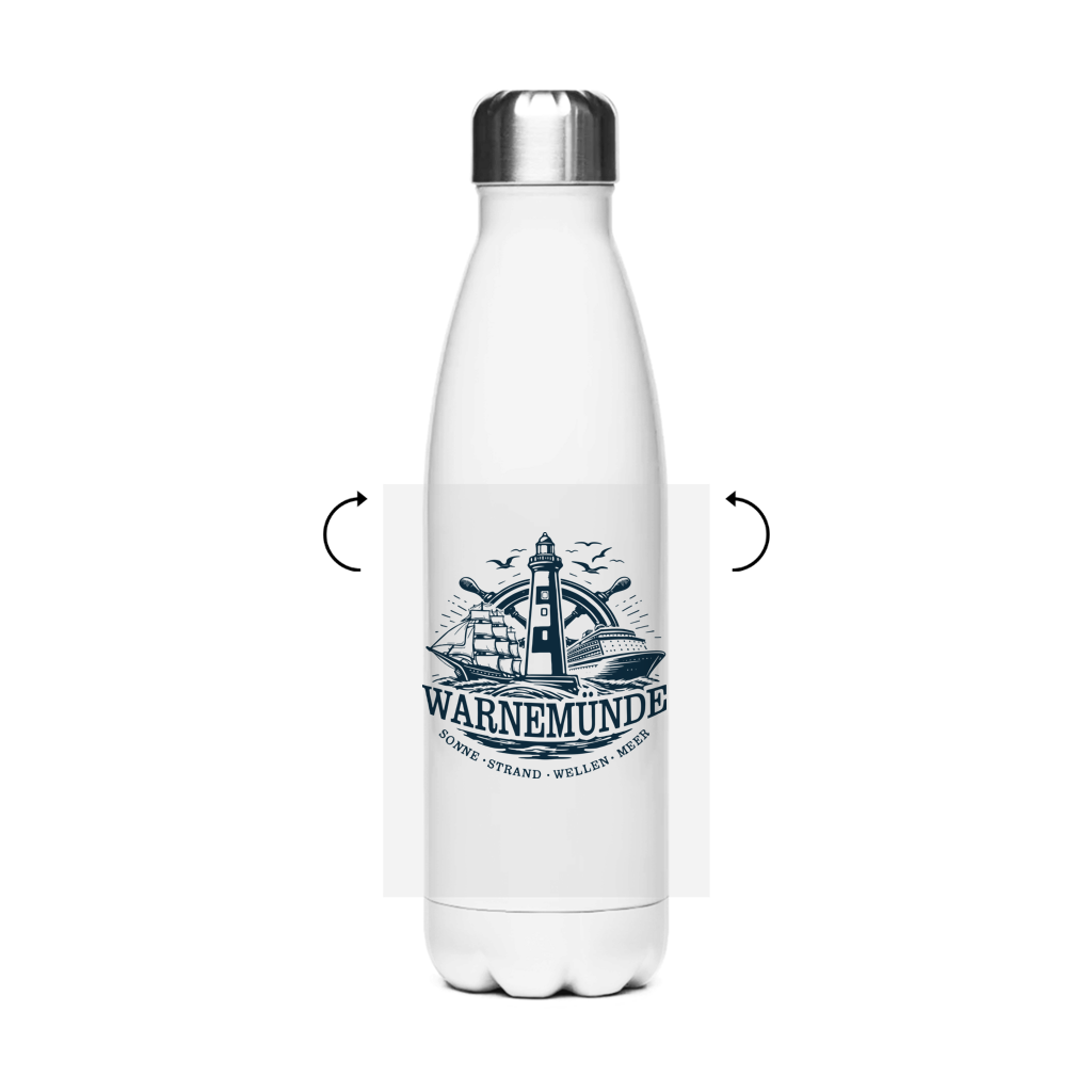 Edelstahl-Thermoflasche   "Warnemünde Leuchtturm" #500