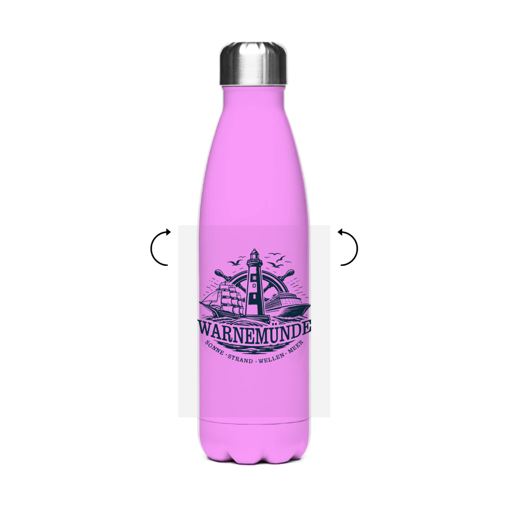 Edelstahl-Thermoflasche   "Warnemünde Leuchtturm" #500