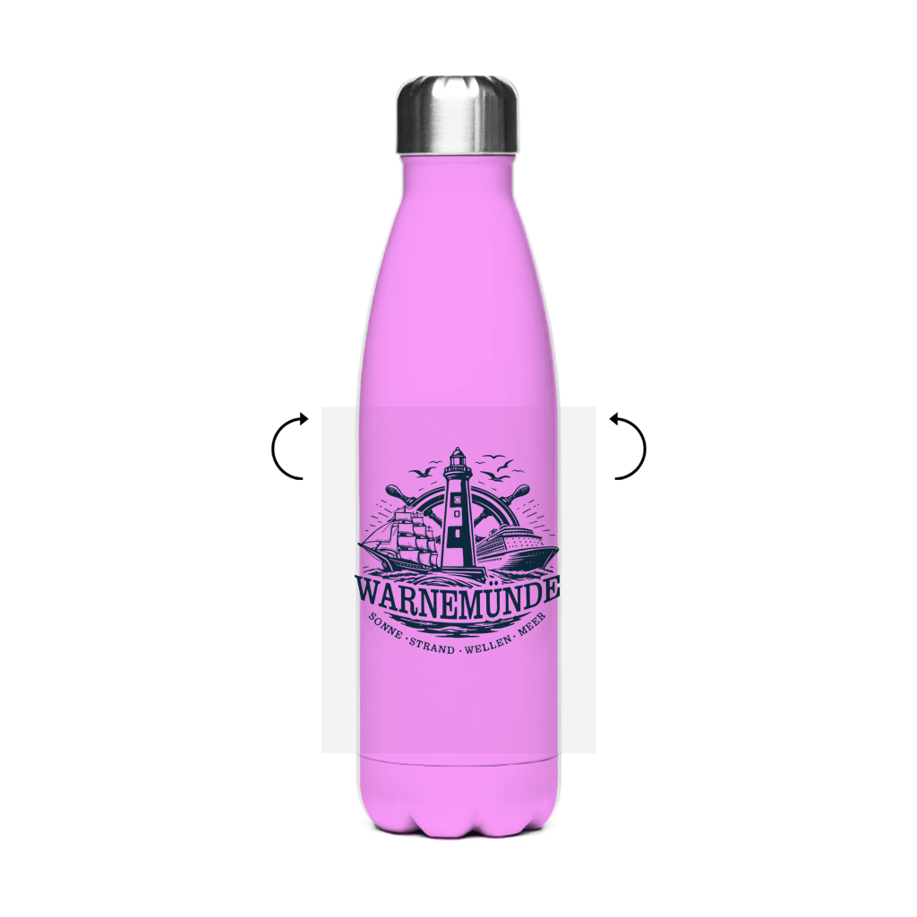 Edelstahl-Thermoflasche   "Warnemünde Leuchtturm" #500