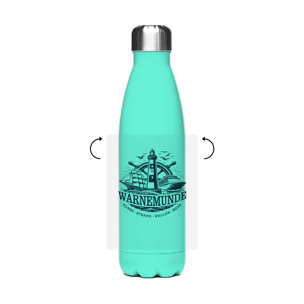 Edelstahl-Thermoflasche   "Warnemünde Leuchtturm" #500