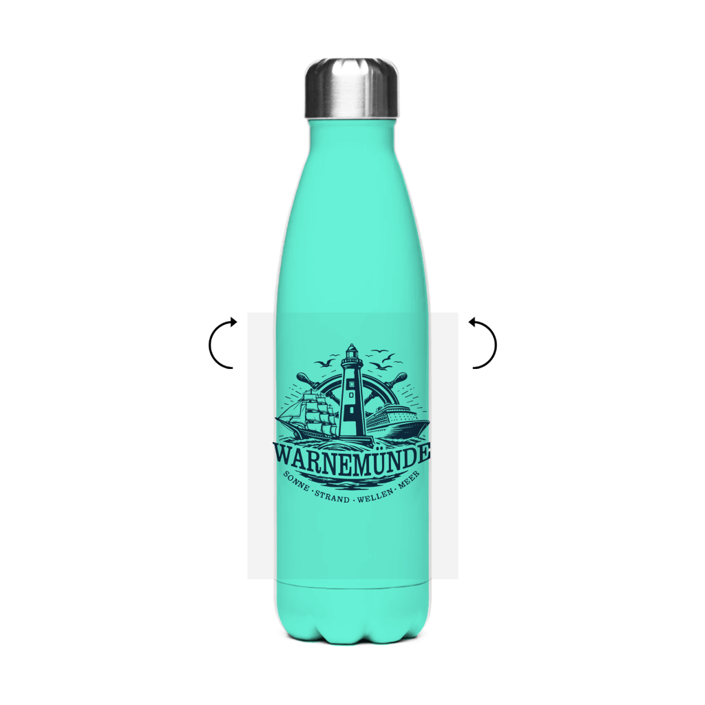 Edelstahl-Thermoflasche   "Warnemünde Leuchtturm" #500