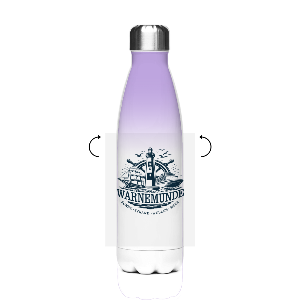 Edelstahl-Thermoflasche   "Warnemünde Leuchtturm" #500