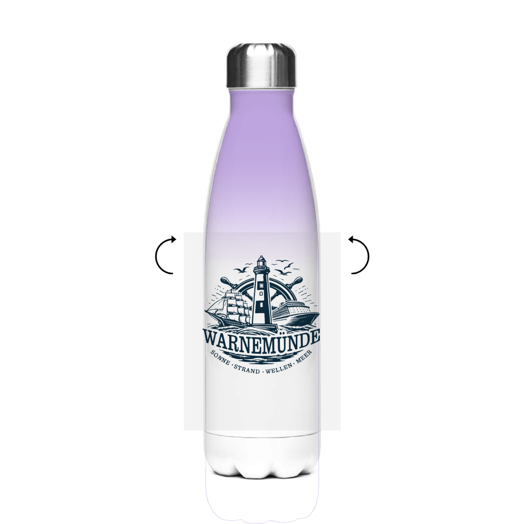 Edelstahl-Thermoflasche   "Warnemünde Leuchtturm" #500