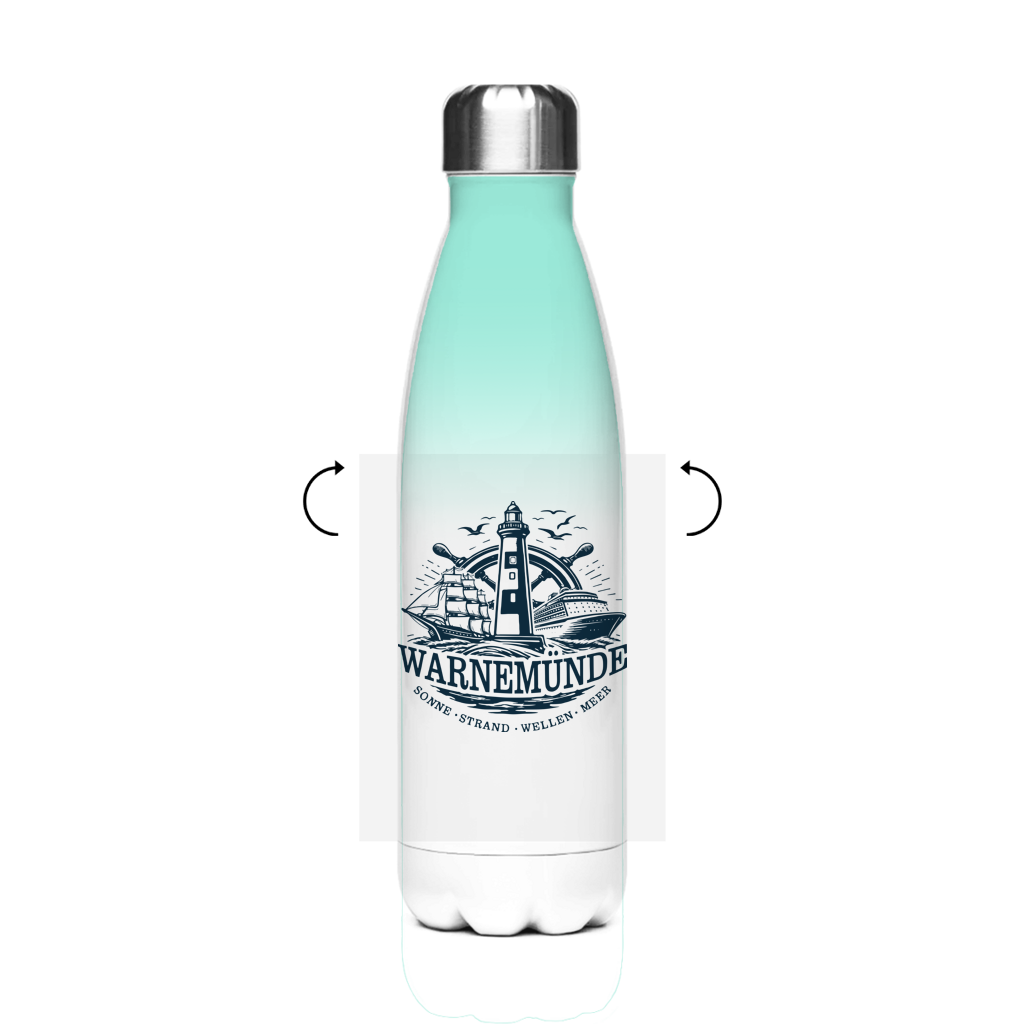 Edelstahl-Thermoflasche   "Warnemünde Leuchtturm" #500