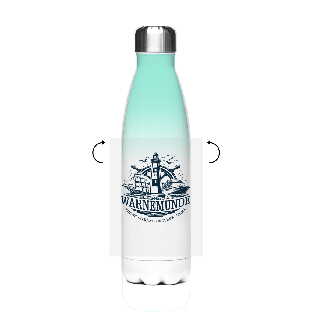 Edelstahl-Thermoflasche   "Warnemünde Leuchtturm" #500