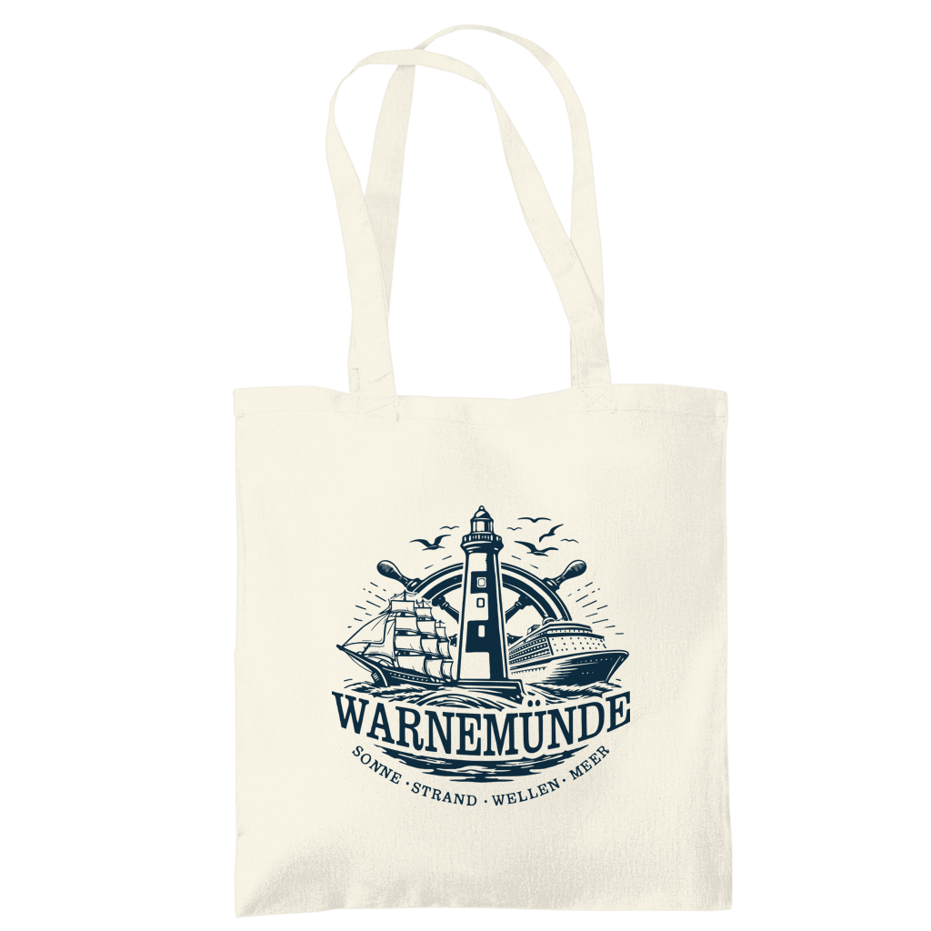 Baumwolltasche  "Warnemünde Leuchtturm" #500