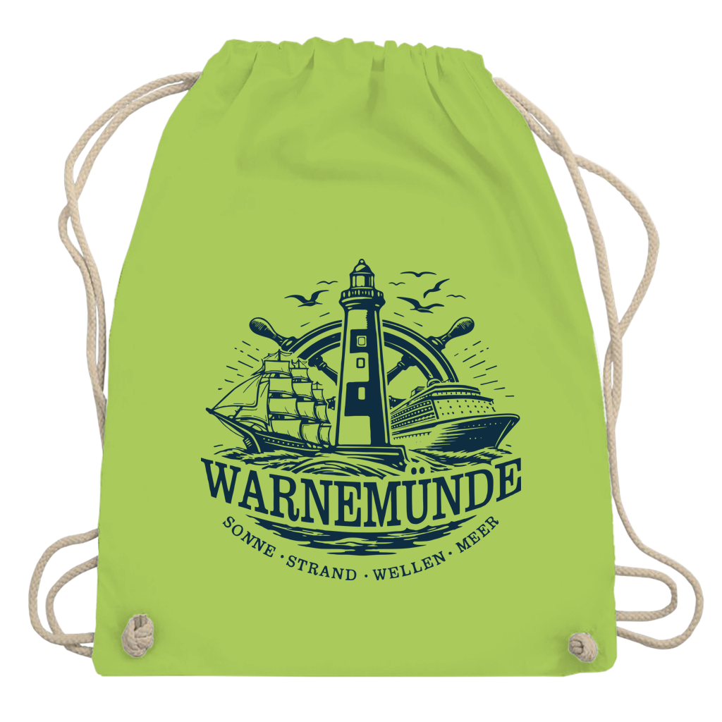 Kordelrucksack "Warnemünde Leuchtturm" #500