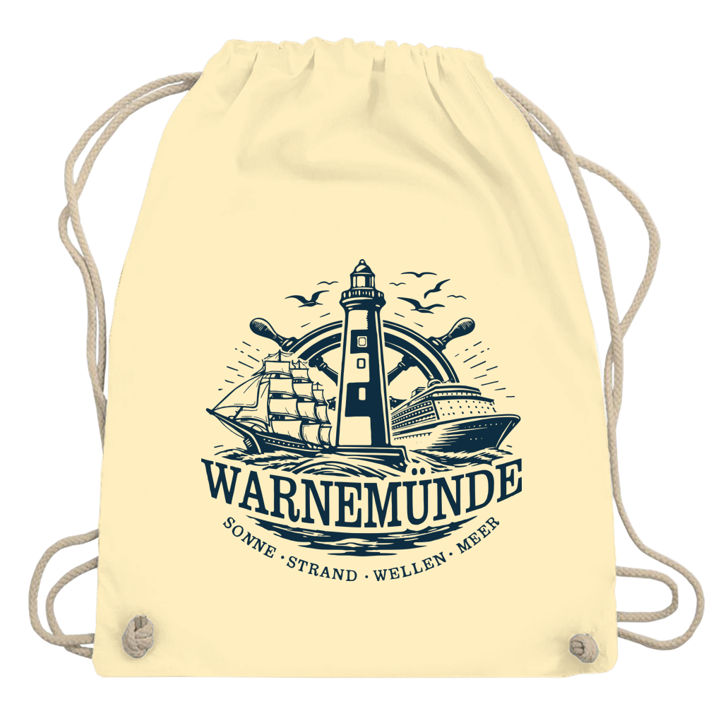 Kordelrucksack "Warnemünde Leuchtturm" #500