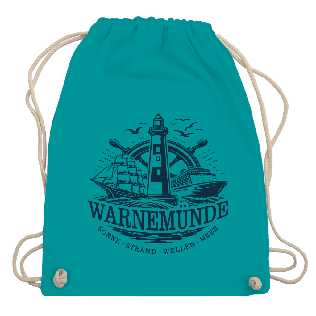 Kordelrucksack "Warnemünde Leuchtturm" #500