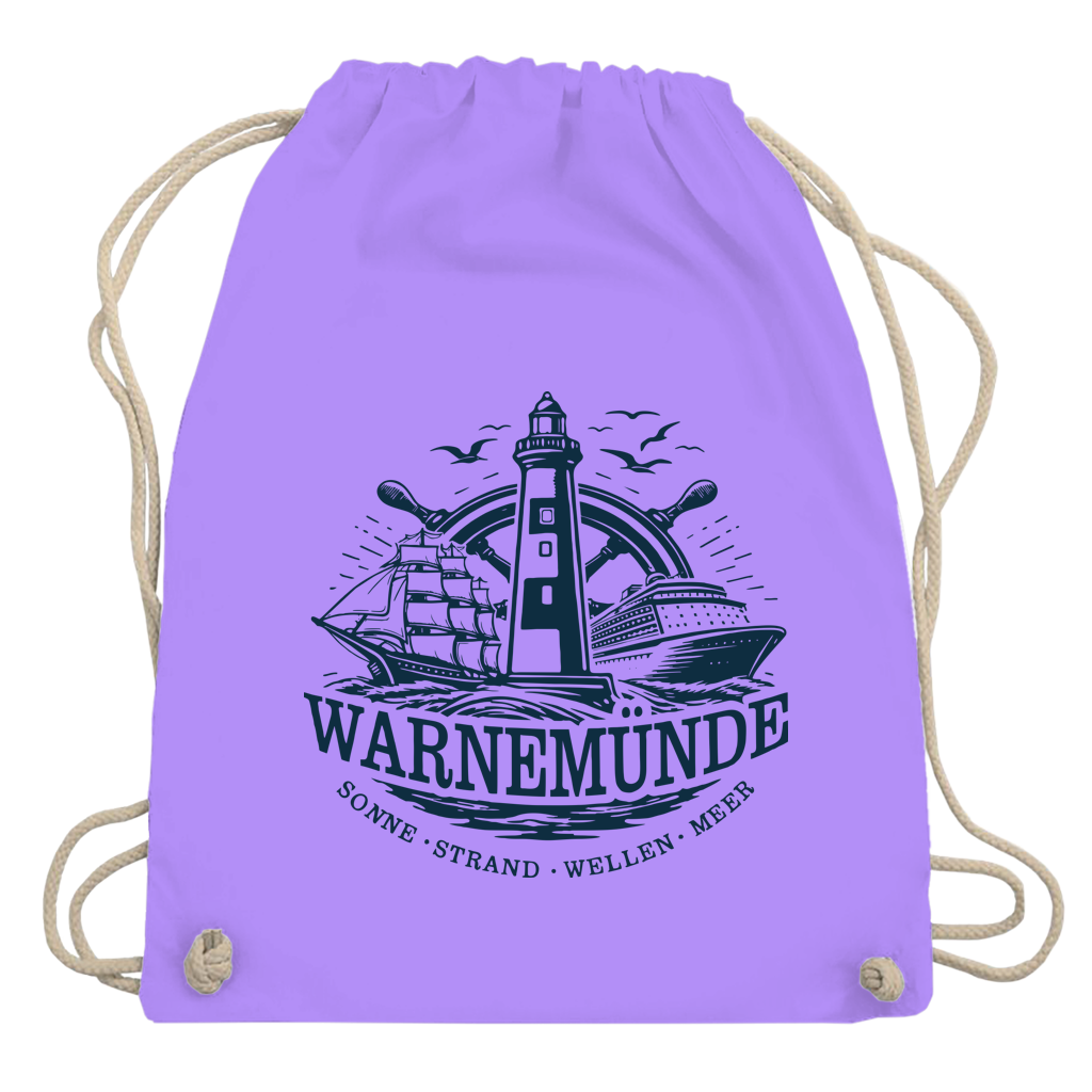 Kordelrucksack "Warnemünde Leuchtturm" #500