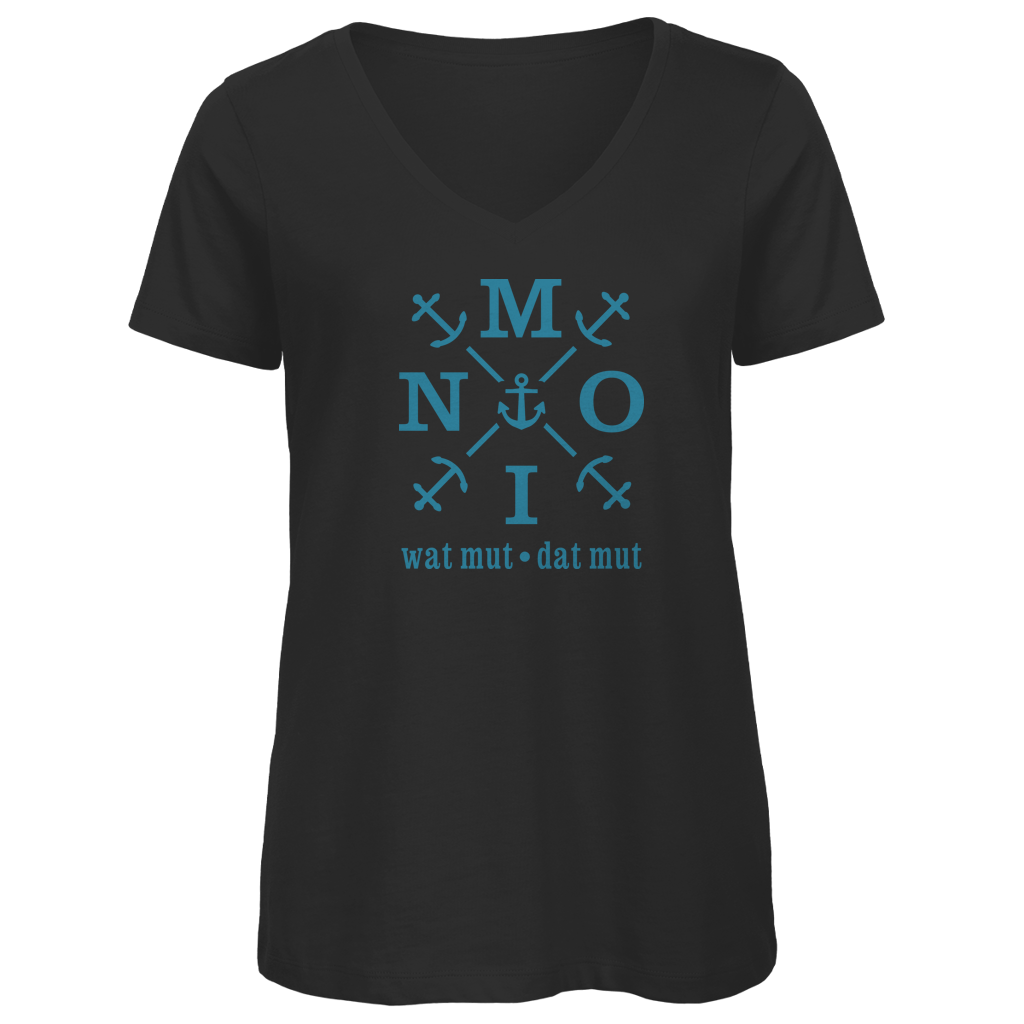 T-Shirt Damen V-Neck "MOIN"#504