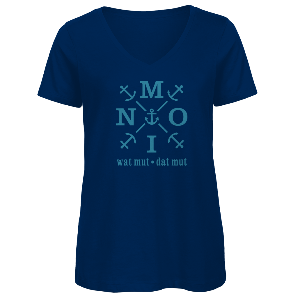 T-Shirt Damen V-Neck "MOIN"#504