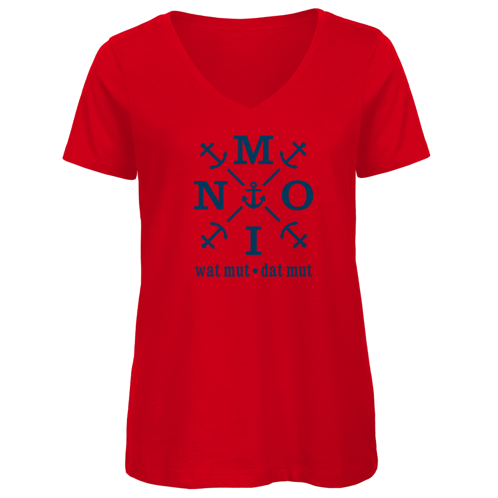 T-Shirt Damen V-Neck "MOIN"#504