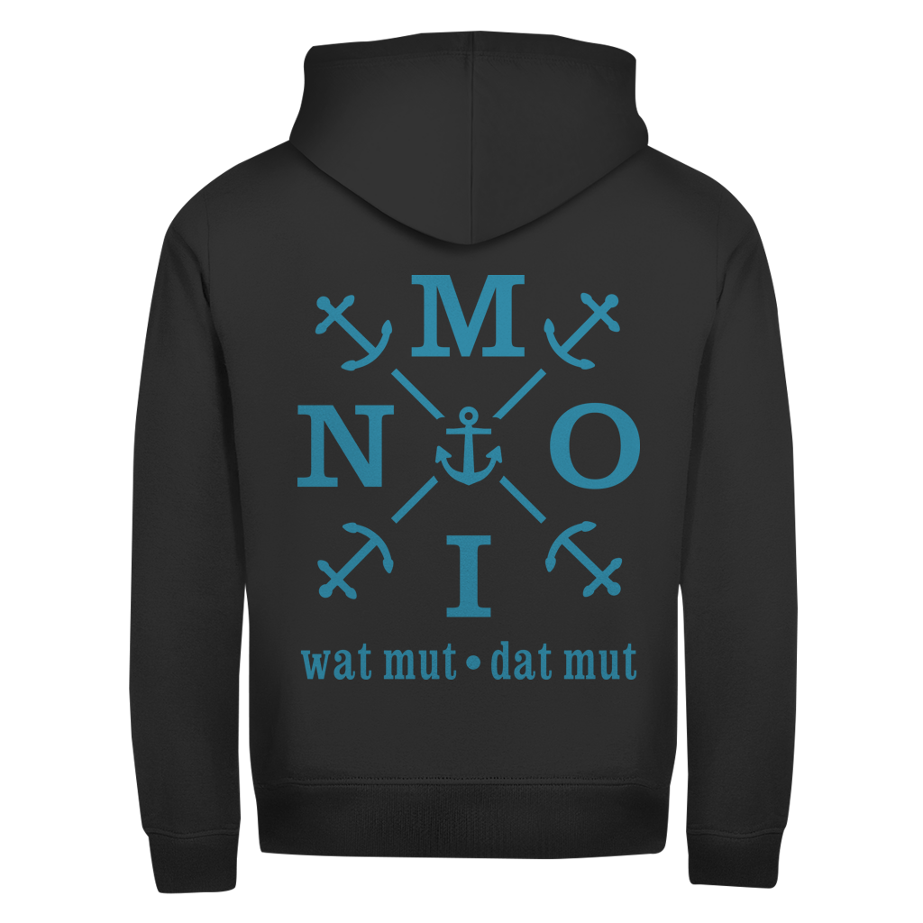 Hoodie-Jacke "MOIN"#504 - beidseitiger Druck