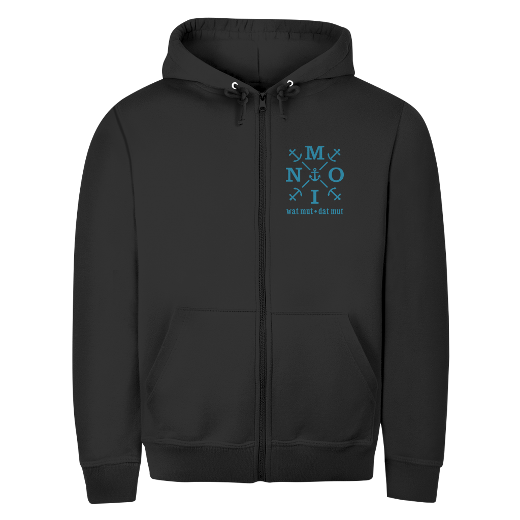 Hoodie-Jacke "MOIN"#504 - beidseitiger Druck