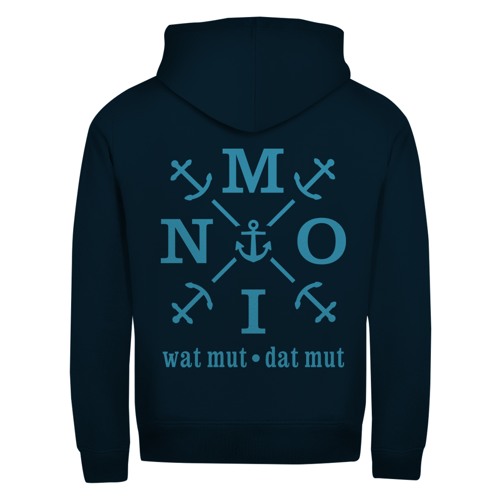 Hoodie-Jacke "MOIN"#504 - beidseitiger Druck
