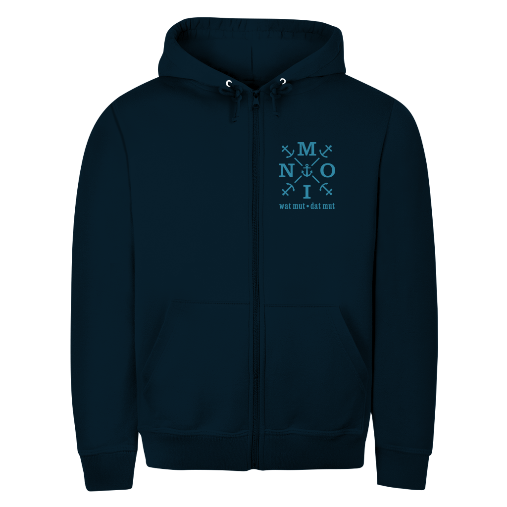 Hoodie-Jacke "MOIN"#504 - beidseitiger Druck