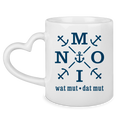 Keramik-Tasse mit Herzhenkel "MOIN"#504