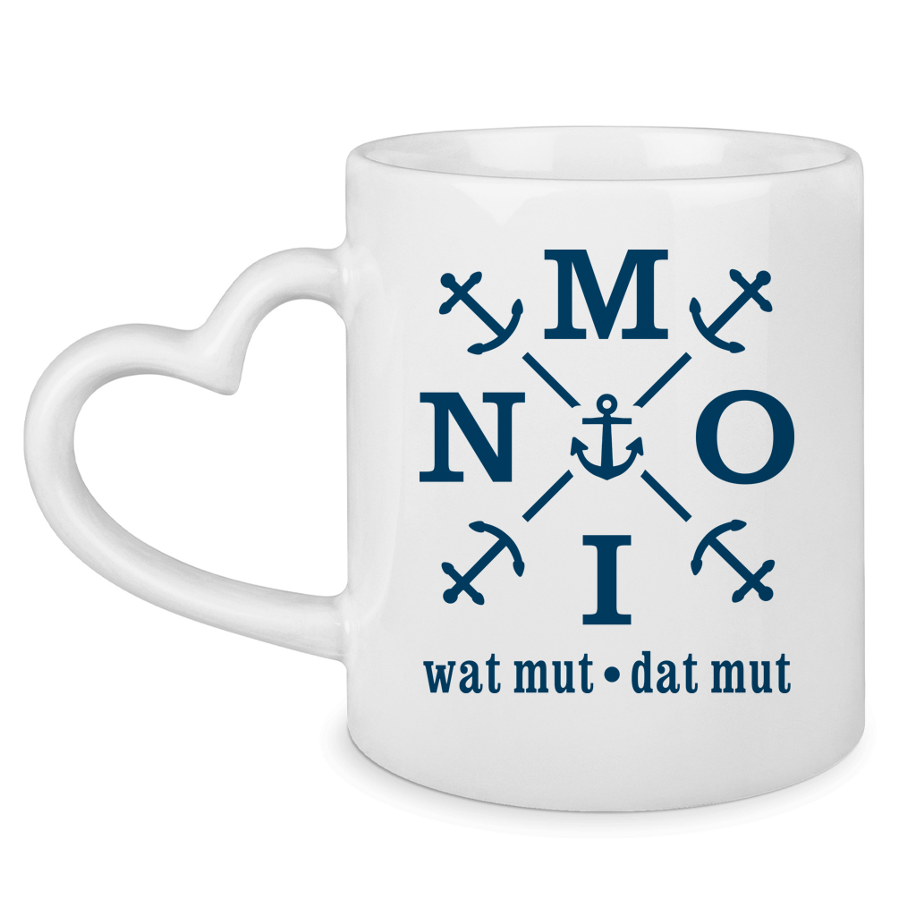 Keramik-Tasse mit Herzhenkel "MOIN"#504