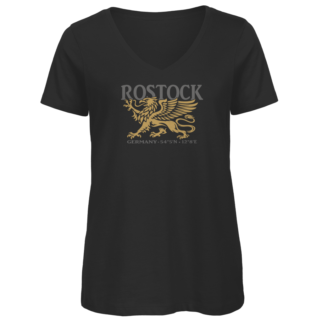 T-Shirt Damen V-Neck "Rostock Greif" #438