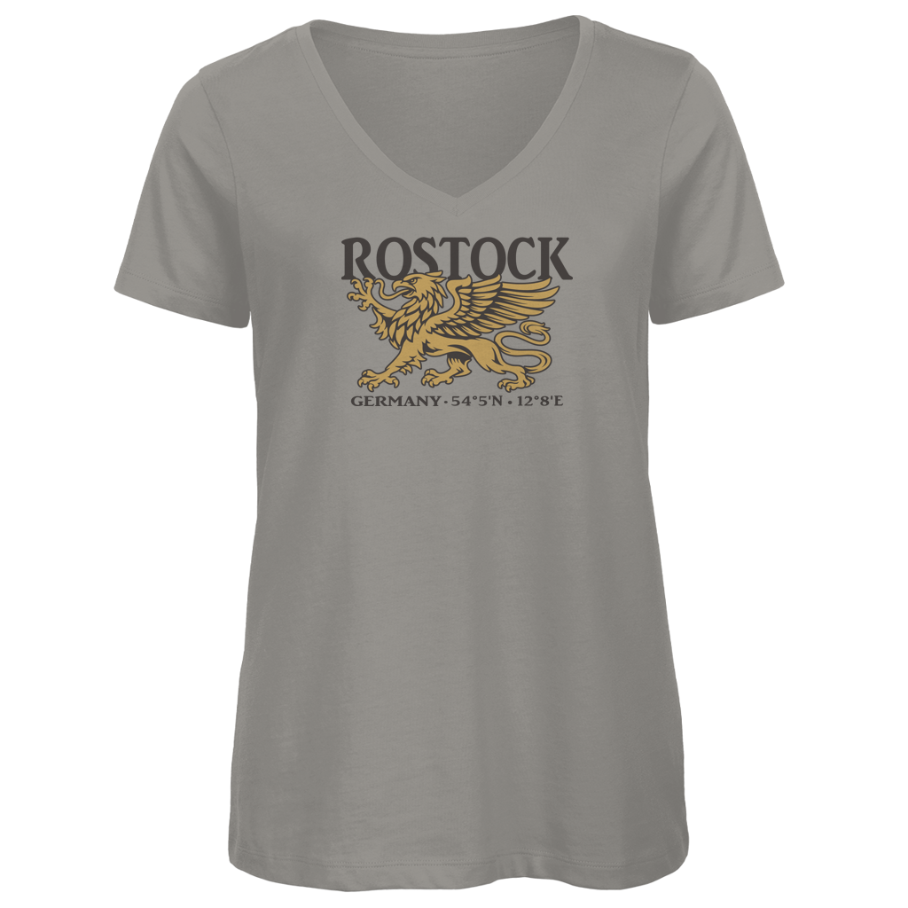 T-Shirt Damen V-Neck "Rostock Greif" #438