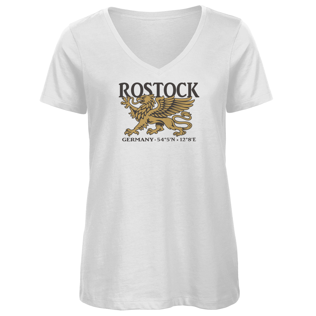 T-Shirt Damen V-Neck "Rostock Greif" #438
