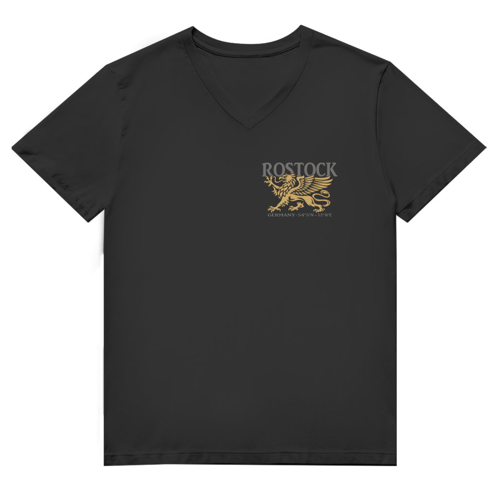 T-Shirt Herren V-Neck "Rostock Greif" #438