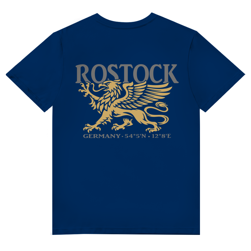 T-Shirt Herren V-Neck "Rostock Greif" #438