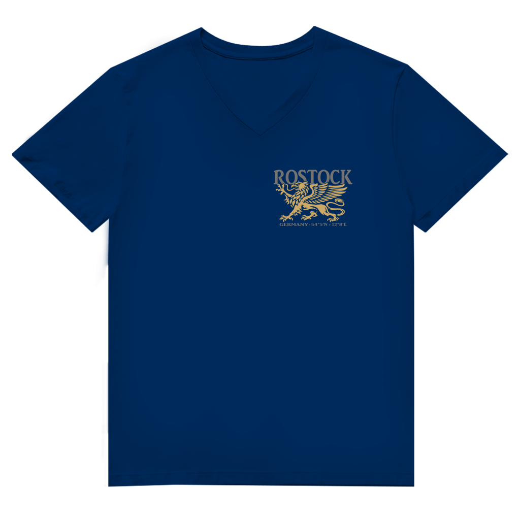 T-Shirt Herren V-Neck "Rostock Greif" #438