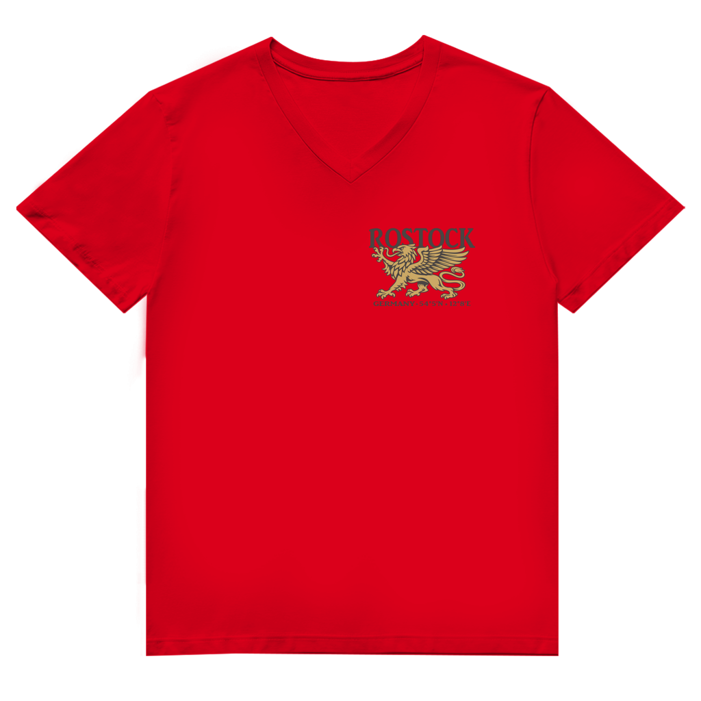 T-Shirt Herren V-Neck "Rostock Greif" #438