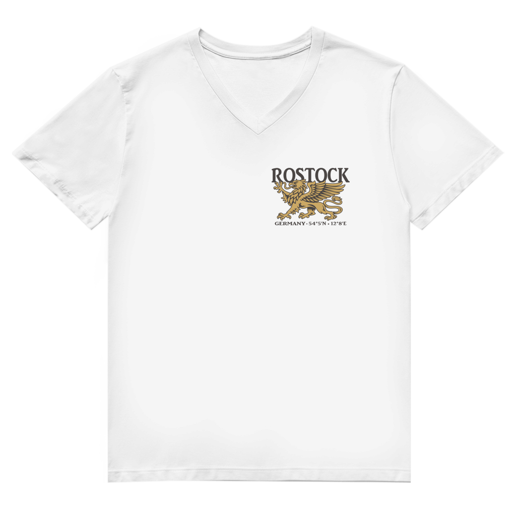 T-Shirt Herren V-Neck "Rostock Greif" #438