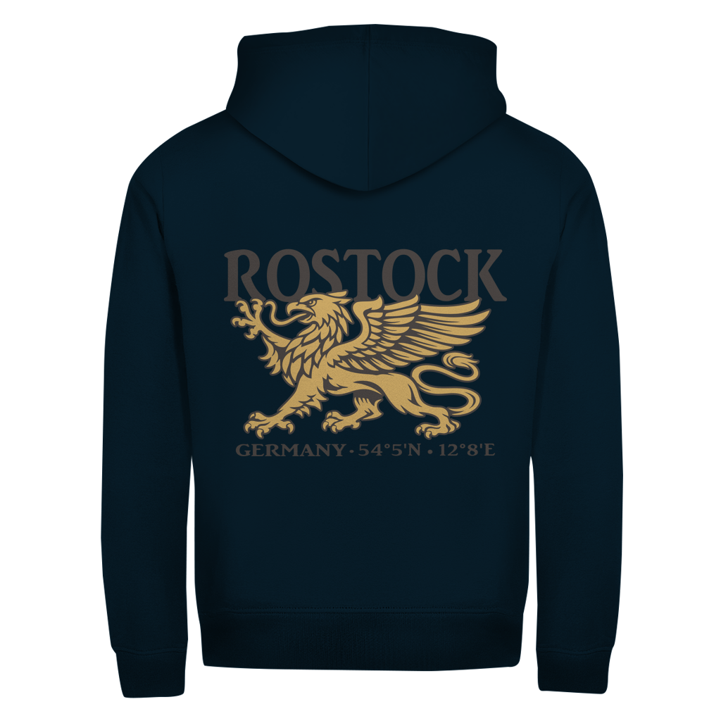 Hoodie-Jacke "Rostock Greif" #438 - beidseitiger Druck