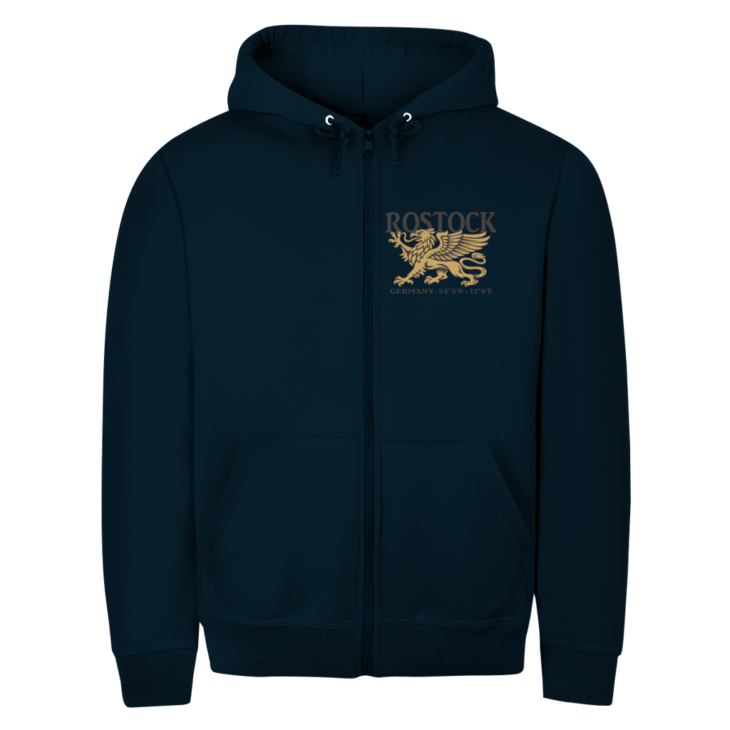 Hoodie-Jacke "Rostock Greif" #438 - beidseitiger Druck