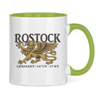 Keramik-Tasse zweifarbig  "Rostock Greif" #438