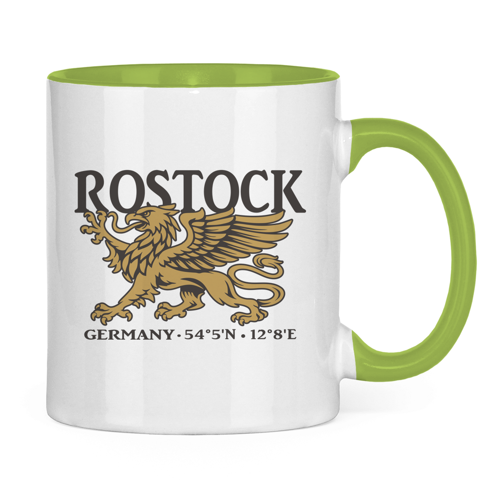 Keramik-Tasse zweifarbig  "Rostock Greif" #438