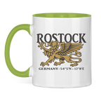 Keramik-Tasse zweifarbig  "Rostock Greif" #438