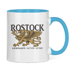 Keramik-Tasse zweifarbig  "Rostock Greif" #438