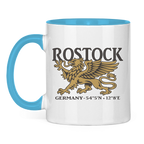 Keramik-Tasse zweifarbig  "Rostock Greif" #438