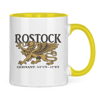 Keramik-Tasse zweifarbig  "Rostock Greif" #438