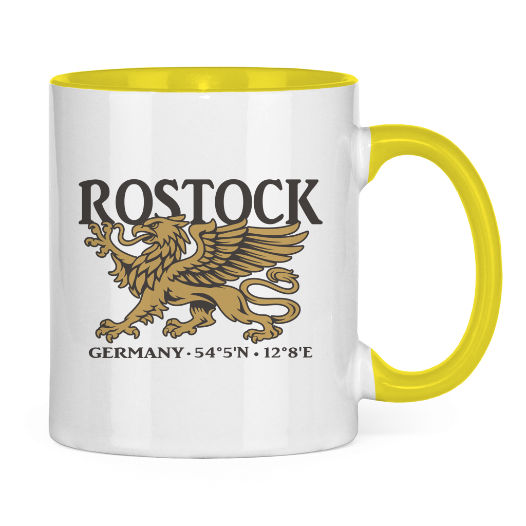 Keramik-Tasse zweifarbig  "Rostock Greif" #438