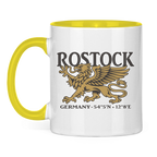 Keramik-Tasse zweifarbig  "Rostock Greif" #438
