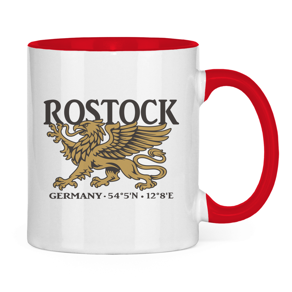 Keramik-Tasse zweifarbig  "Rostock Greif" #438