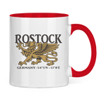 Keramik-Tasse zweifarbig  "Rostock Greif" #438